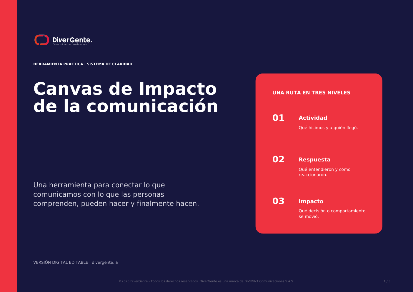 Portada del Canvas de Impacto de la comunicación