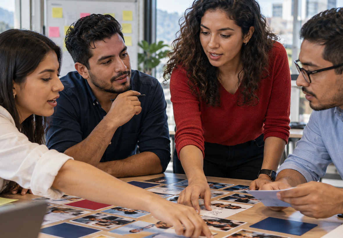 Equipo trabajando en la traducción de la cultura a comportamientos concretos